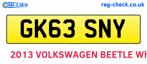 GK63SNY are the vehicle registration plates.