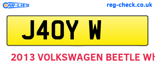 J4OYW are the vehicle registration plates.