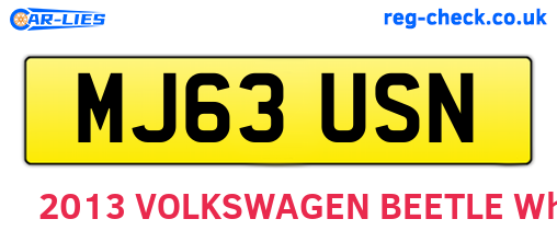 MJ63USN are the vehicle registration plates.