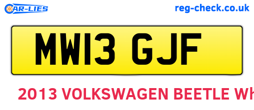 MW13GJF are the vehicle registration plates.