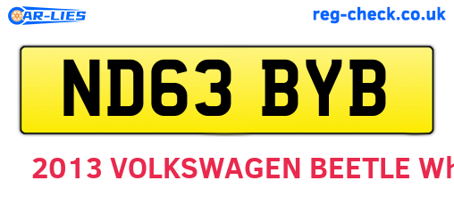 ND63BYB are the vehicle registration plates.