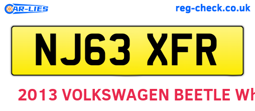 NJ63XFR are the vehicle registration plates.
