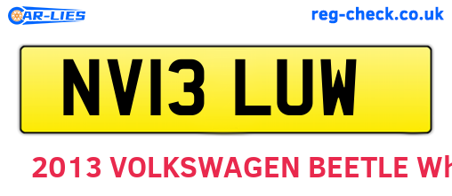 NV13LUW are the vehicle registration plates.