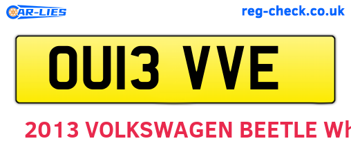 OU13VVE are the vehicle registration plates.