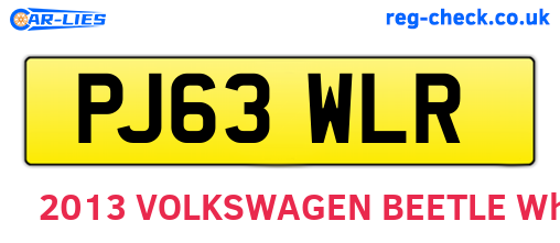 PJ63WLR are the vehicle registration plates.