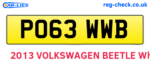 PO63WWB are the vehicle registration plates.