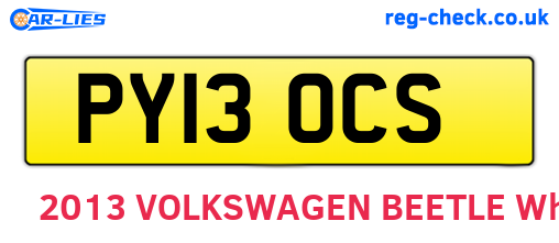 PY13OCS are the vehicle registration plates.