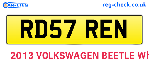 RD57REN are the vehicle registration plates.