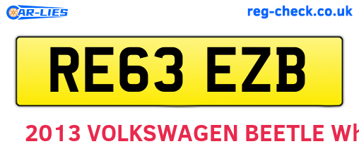 RE63EZB are the vehicle registration plates.