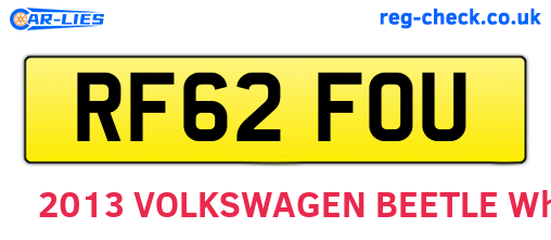 RF62FOU are the vehicle registration plates.