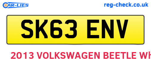 SK63ENV are the vehicle registration plates.