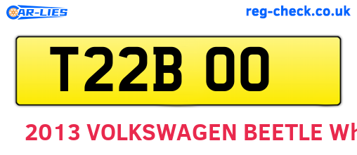 T22BOO are the vehicle registration plates.