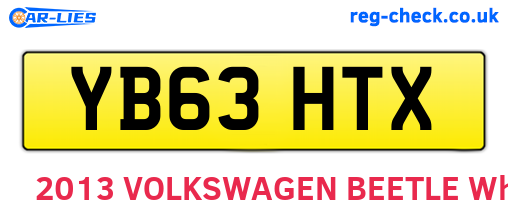 YB63HTX are the vehicle registration plates.