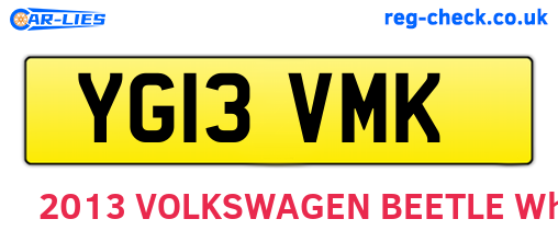 YG13VMK are the vehicle registration plates.