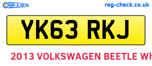 YK63RKJ are the vehicle registration plates.