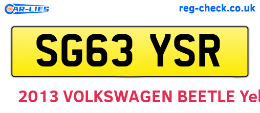 SG63YSR are the vehicle registration plates.