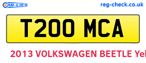T200MCA are the vehicle registration plates.