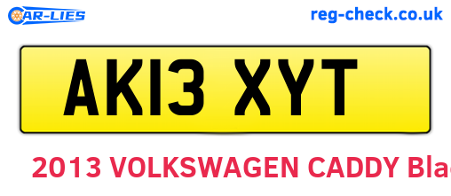 AK13XYT are the vehicle registration plates.