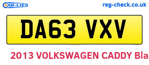 DA63VXV are the vehicle registration plates.