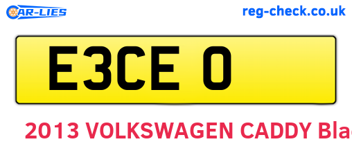 E3CEO are the vehicle registration plates.