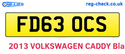 FD63OCS are the vehicle registration plates.