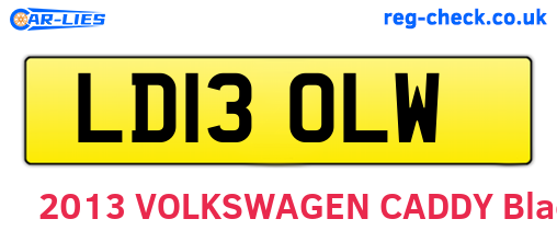 LD13OLW are the vehicle registration plates.