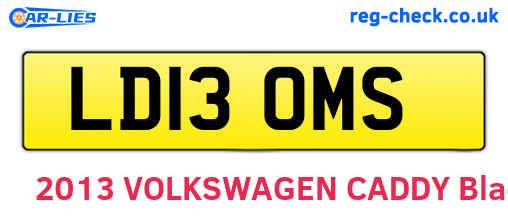 LD13OMS are the vehicle registration plates.