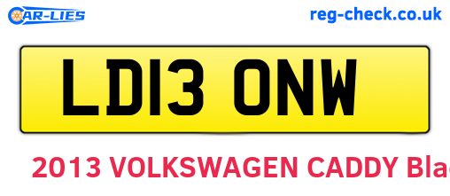 LD13ONW are the vehicle registration plates.