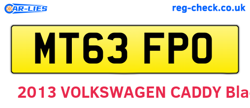 MT63FPO are the vehicle registration plates.