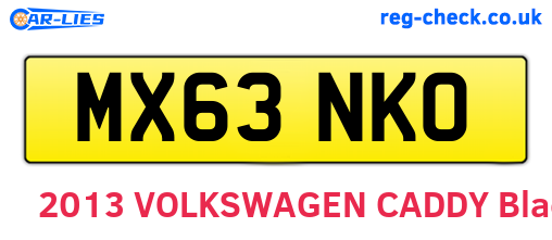 MX63NKO are the vehicle registration plates.