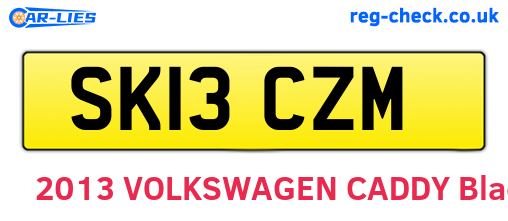 SK13CZM are the vehicle registration plates.