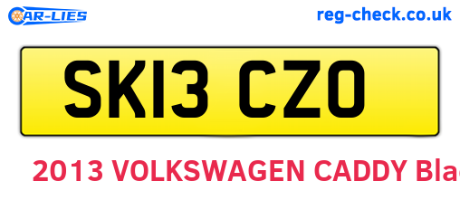 SK13CZO are the vehicle registration plates.