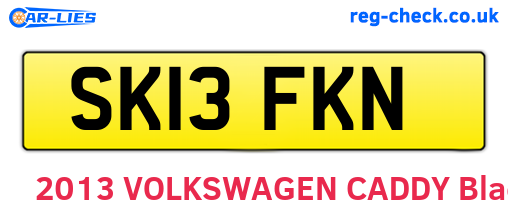 SK13FKN are the vehicle registration plates.