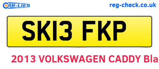 SK13FKP are the vehicle registration plates.