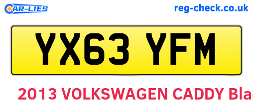 YX63YFM are the vehicle registration plates.