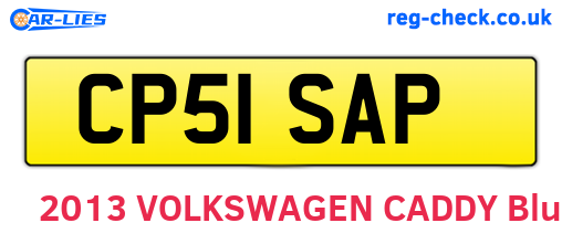 CP51SAP are the vehicle registration plates.