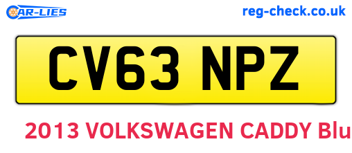 CV63NPZ are the vehicle registration plates.