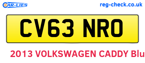 CV63NRO are the vehicle registration plates.