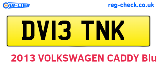 DV13TNK are the vehicle registration plates.