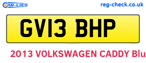 GV13BHP are the vehicle registration plates.