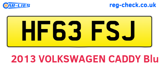 HF63FSJ are the vehicle registration plates.