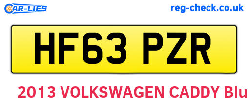 HF63PZR are the vehicle registration plates.
