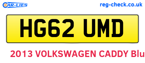 HG62UMD are the vehicle registration plates.