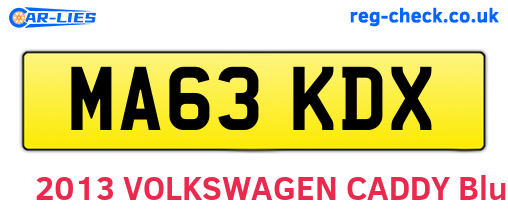 MA63KDX are the vehicle registration plates.
