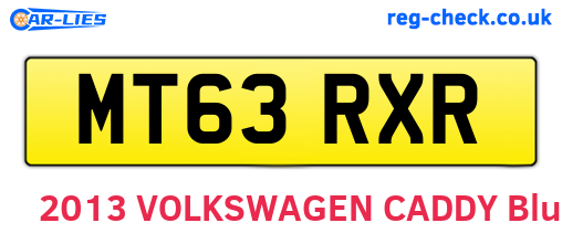 MT63RXR are the vehicle registration plates.