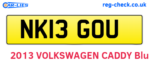 NK13GOU are the vehicle registration plates.