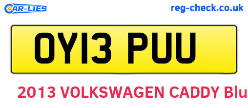 OY13PUU are the vehicle registration plates.