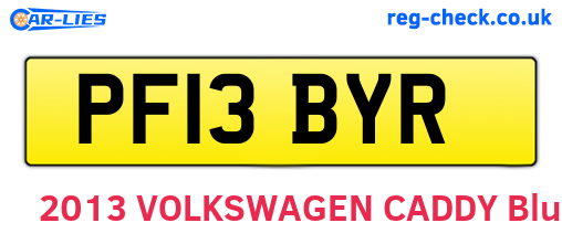 PF13BYR are the vehicle registration plates.