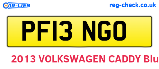 PF13NGO are the vehicle registration plates.