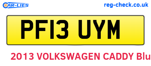 PF13UYM are the vehicle registration plates.